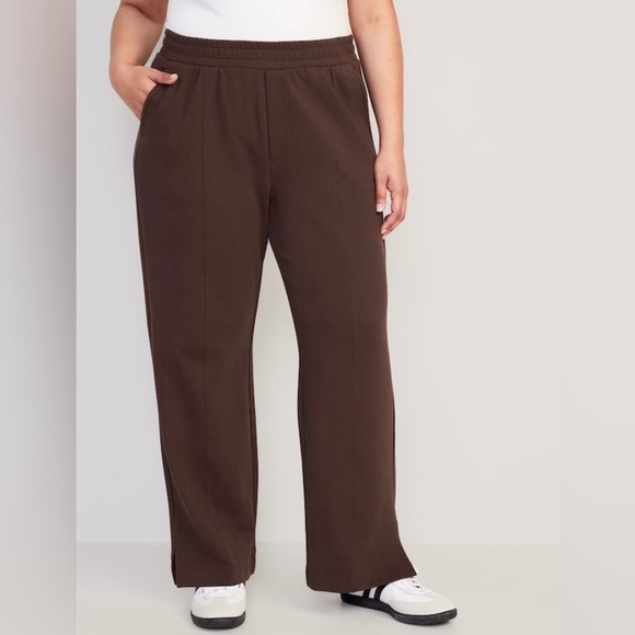 NWT! French Roast High-Waisted Dynamic Fleece Wide-Leg Trouser Pants - Picture 7 of 8